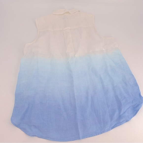 Talbots Linen Blue Ombré Sleeveless Blouse Top Plus 1X NEW - Picture 4 of 4